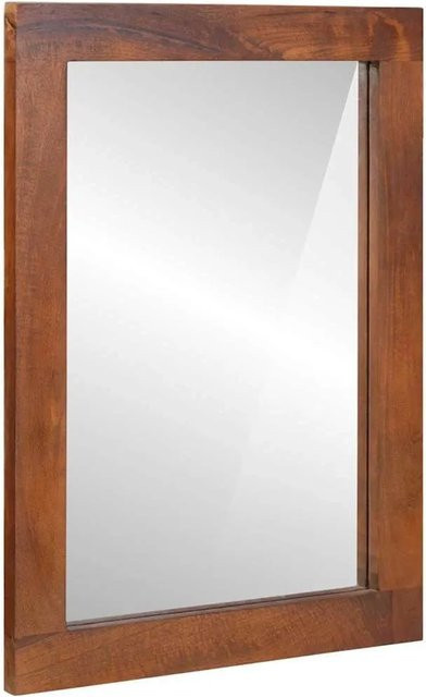 vidaXL Rechteckiger Wandspiegel in Braun und Silber, B/H/T: 50 x 70 x 2,5 cm - Bild 1