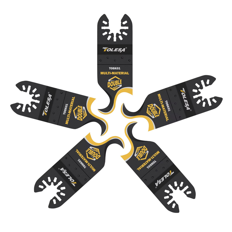 TOLESA 5-teiliges Set mit oszillierenden Multitool-Sägeblättern und Multitool-Hakenmesser zum Schneiden von Dachgittern, PVC und Karton - Bild 7