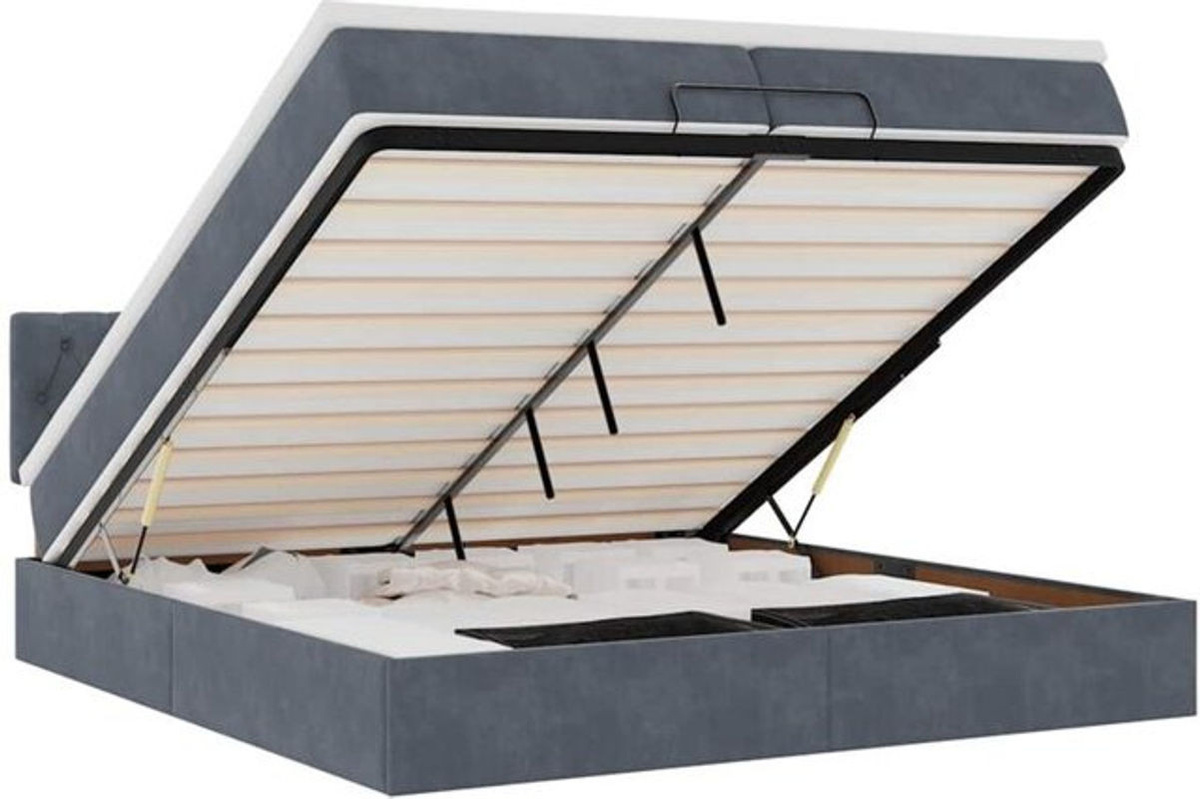 Vidaxl Ottoman Polsterbett mit Matratze aus Samt in Dunkelgrau B/T: 200 x 200 cm - Bild 1