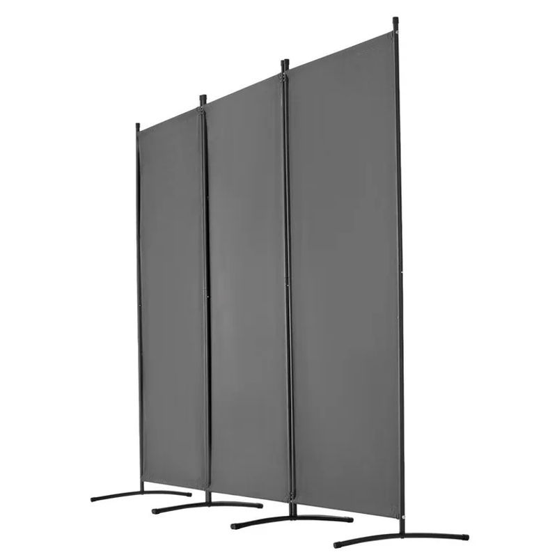 Buying Solutions MB Raumteiler mit 3 Paneelen aus Metall und Textil in Grau, freistehend und minimalistisch - Bild 4