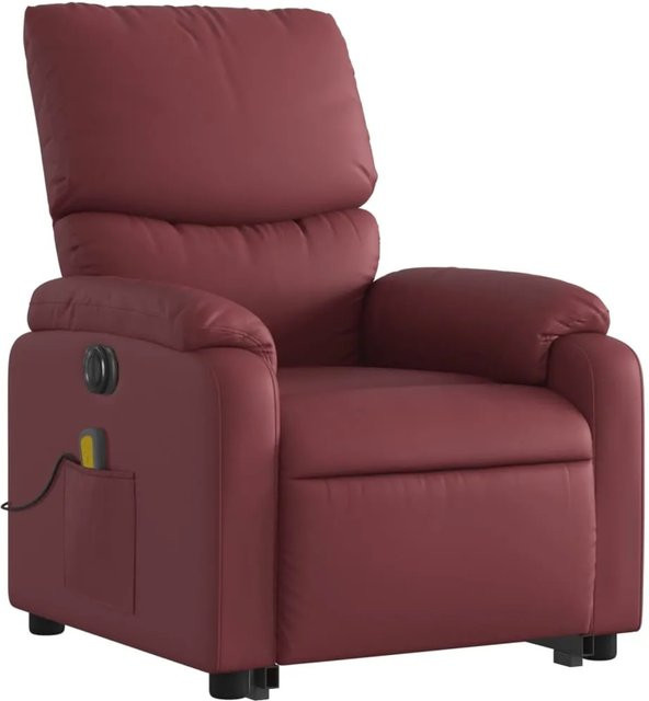 vidaXL Massagesessel mit elektrischer Aufstehhilfe in Weinrot aus Kunstleder Modell 6 - Bild 1