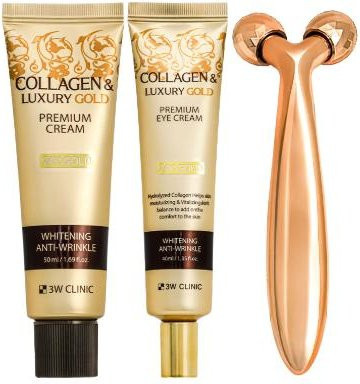 3W CLINIC Kollagen & Gold Premium Faltenlösung Set, Creme für Gesicht und Augen, Unisex - Bild 1