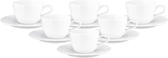 Seltmann Weiden Kaffeetassen mit Untertassen Nori Home in Weiß, 6er Set, 240 ml - Bild 1