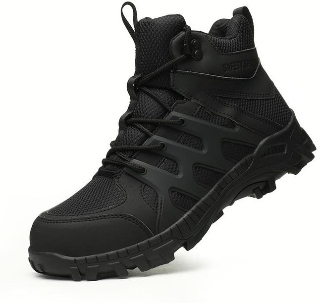 Avant-garde Herren Arbeitssicherheitsstiefel Outdoor Militärstiefel in Schwarz, Größe 41 - Bild 1