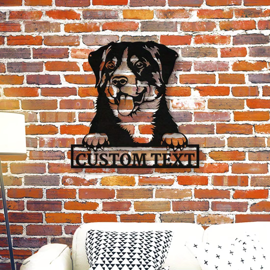 Personalisierte Appenzeller Sennenhund Metallwandkunst von Hello Young in Schwarz als individuelle Heimdekoration - Bild 6