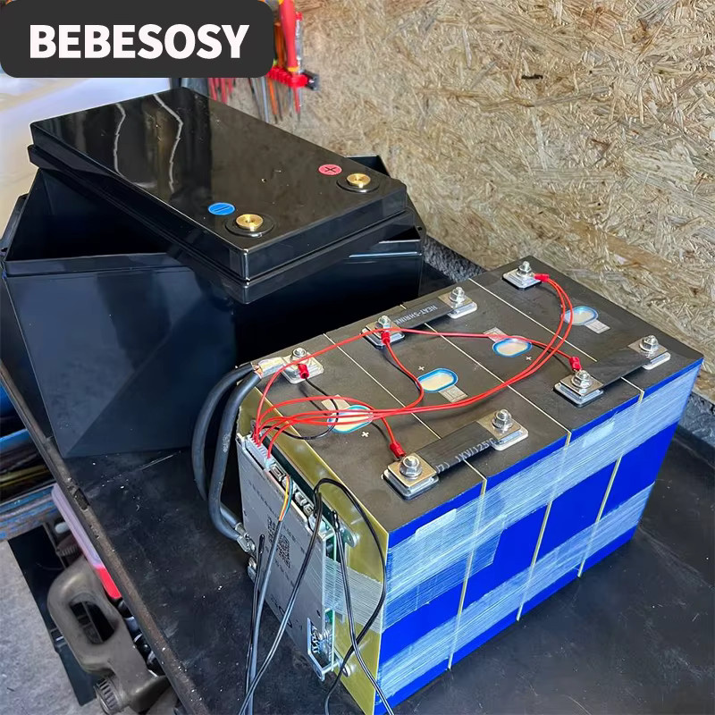 Bebesosy 12V 280Ah DIY Tragbare Batterie Box mit TFT LCD Display und 200A BMS in Schwarz - Bild 3