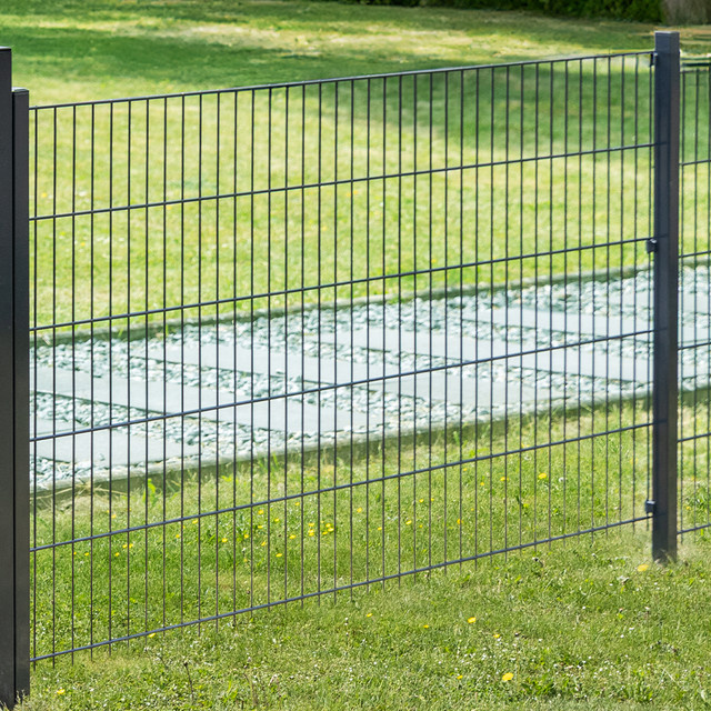 Green Yard Living Doppelstabmattenzaun Komplett-Set aus Stahl in Anthrazit, Höhe: 123 cm, Länge: 10 m - Bild 1
