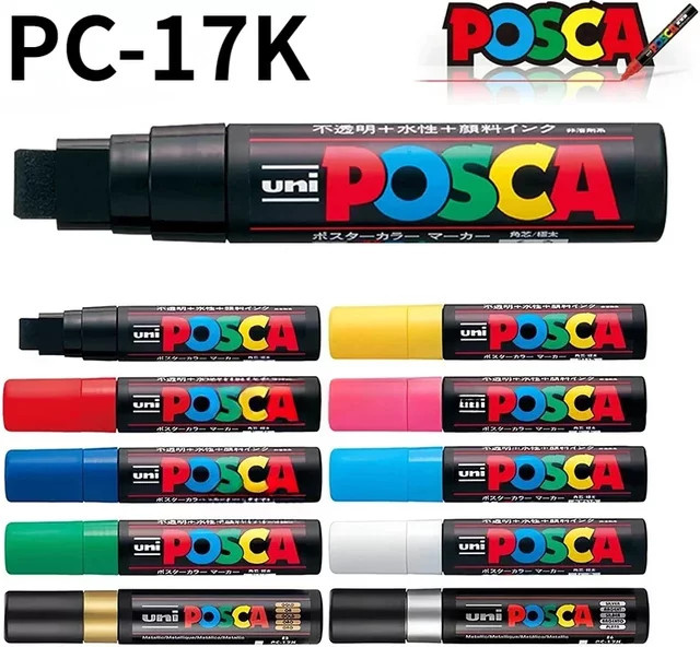 UNI POSCA Extra Bold Marker PC-17K mit 15mm Spitze für Graffiti, Poster und Kunst, wasserbasiert, Mehrfarbig - Bild 1