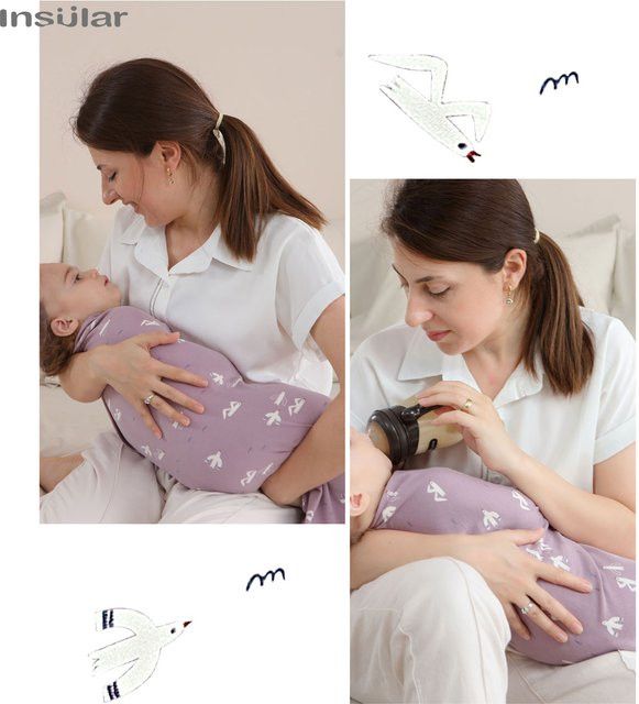 Insular Baby Schlafsack aus 100% Baumwolle als weiche Swaddle Decke für Neugeborene in Rainbow - Bild 1