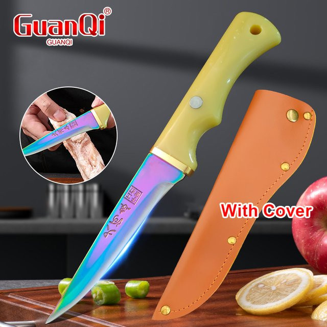 GuanQi Profi Cleaver Messer mit Kunststoffgriff in Multicolour zum Schneiden von Fleisch, Obst und Gemüse - Bild 1