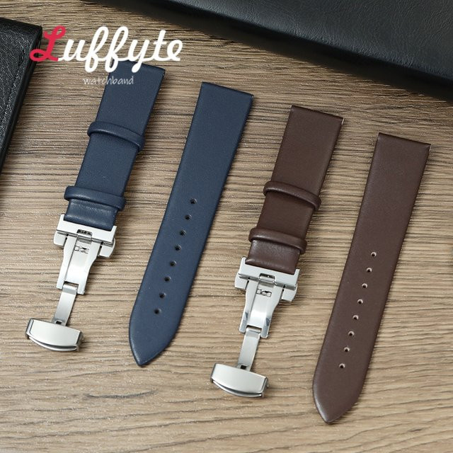luffyte Uhrenarmband Kunstleder, Edelstahl-Schmetterlingsschnalle, Unisex - Bild 1