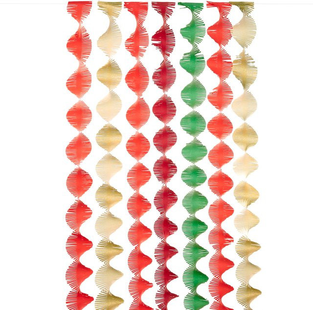 Rico Design Krepp-Girlande für Weihnachten in Rot, Grün und Gold - Bild 1