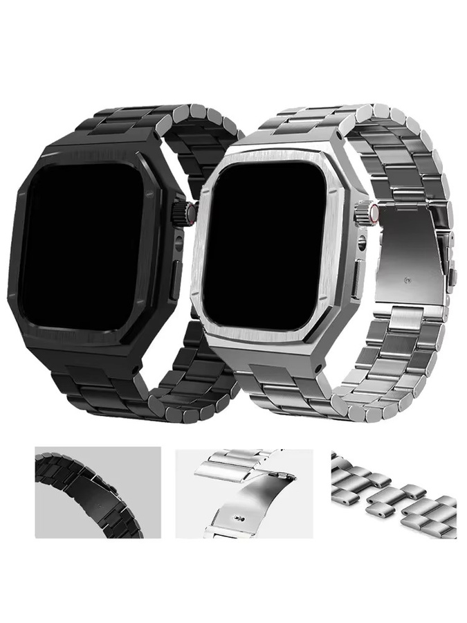 FancyWrist Uhrenarmband und Gehäuse, Edelstahl, Silber, Apple Watch 11, 42 mm, 46 mm - Bild 7