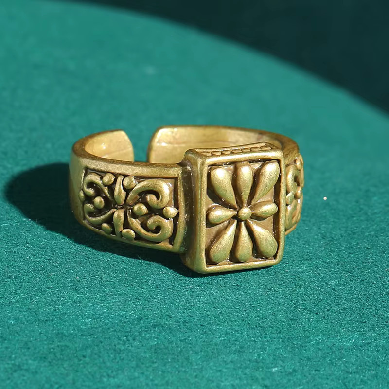 Icareu Ring, Goldfarben, Blumen, Damen - Bild 2