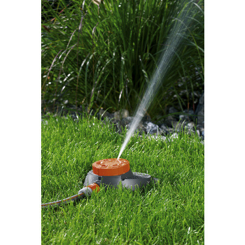 Gardena Classic Boogie Vielflächenregner mit 6 Flächen in Grau/Orange mit Schmutzsieb und 3/4 Zoll Anschluss für 10 bis 100 m² - Bild 4