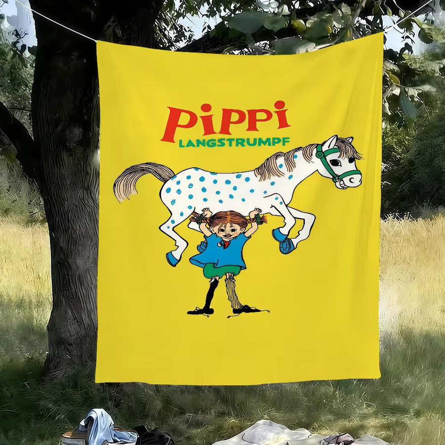 Warner Bros. Pippi Langstrumpf Kunstdruck Flagge für Kinderzimmer und Wohnzimmer, Mehrfarbig, B: 60,0 cm, H: 40,0 cm - Bild 2