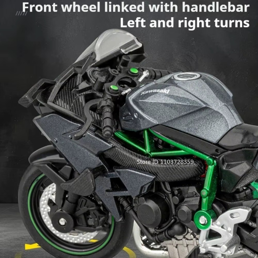 MAKEDA H2R GSX250R R3 Motorrad-Modell, 1:18, Metall, Blau - Bild 3