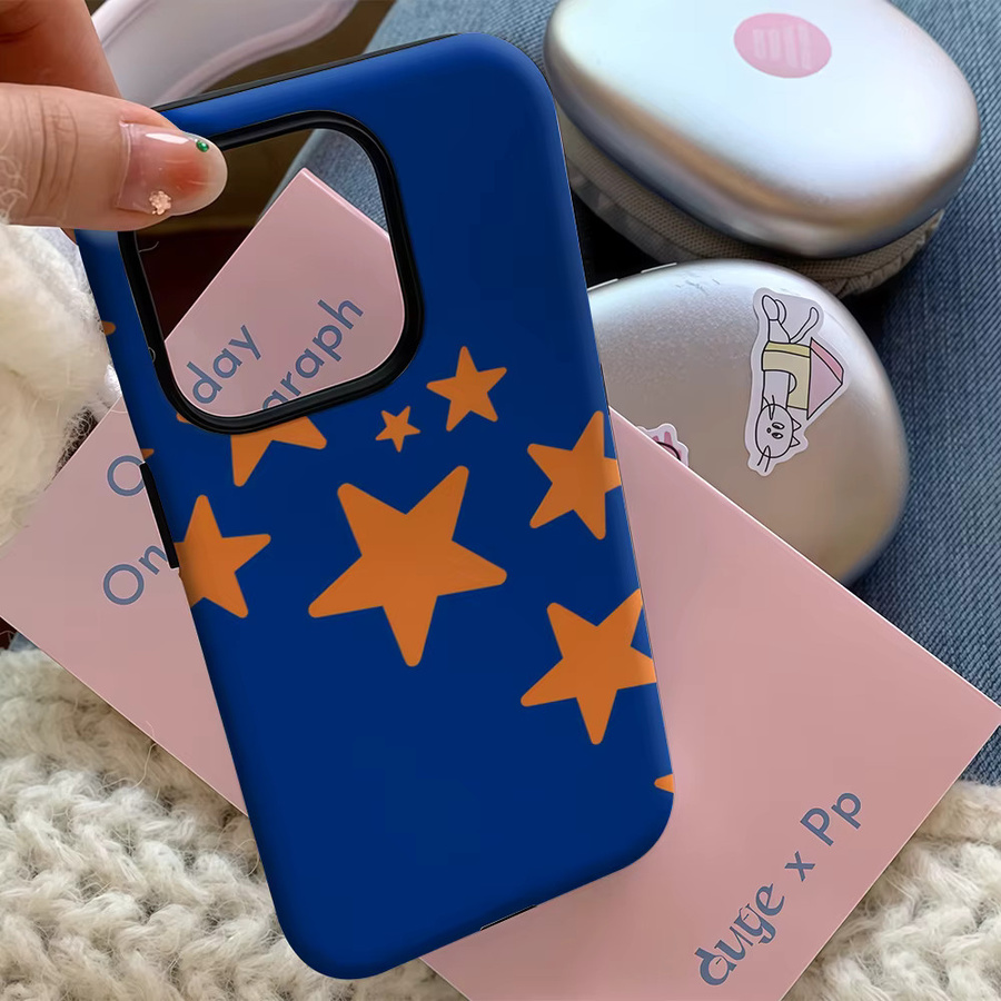 Potdemiel Handyhülle Cobalt Starburst Sparkle für iPhone 17 16 15 14 13 12 Pro Max Plus mit doppelschichtiger Rückseite in Blau - Bild 5