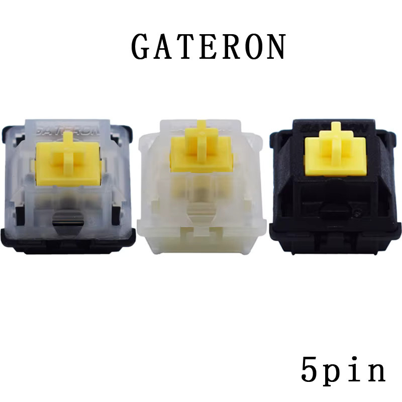 JYBMAK Gateron KS-3 Gelber Mechanischer Tastaturschalter 5-polig in Schwarz und Gelb - Bild 2