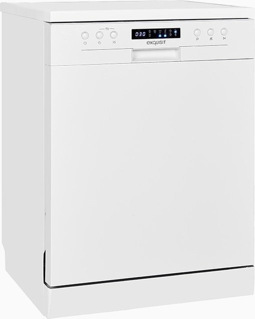 Exquisit Geschirrspüler GSP9414-030D in Weiss, freistehend mit Aquastop und automatischer Türöffnung, B/T/H: 60,0 x 60,0 x 84,5 cm - Bild 1