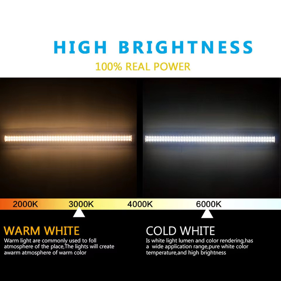 VBS T8 LED Röhrenlampe in V-Form, 20W, Weiß, Wand- und Deckenbeleuchtung für Küche und Garage - Bild 3