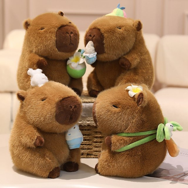 DOYOUDO Capybara Plüschtier, weiches Tier Kissen, 22 cm - Bild 1