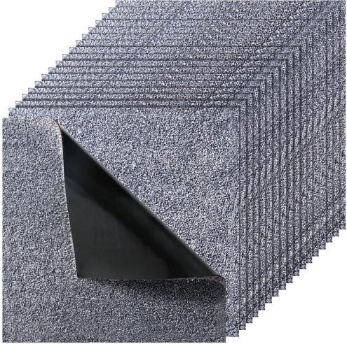 VEVOR Teppichfliesen Grau, 10er-Pack, selbstklebender Teppichboden, B/T/H: 45,72 x 45,72 x 1,2 cm - Bild 1
