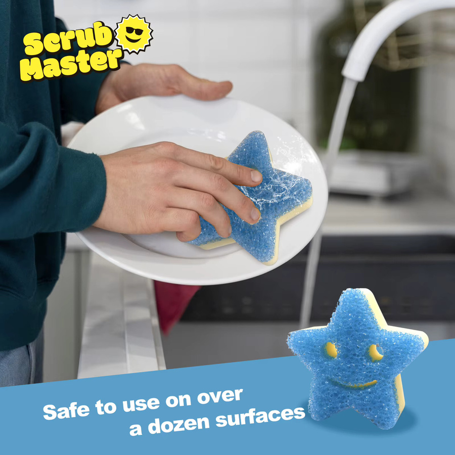Scrub Master Mehrzweck-Geschirrschwamm in Blau, BPA-frei aus Polymerschaum, kratzfrei und schmutzabweisend - Bild 3