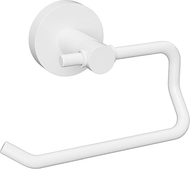 Brillantbad WHITE Papierrollenhalter aus Messing in Weiß für Bad und WC, B/T/H: 14,0 x 9,5 x 9,0 cm - Bild 1
