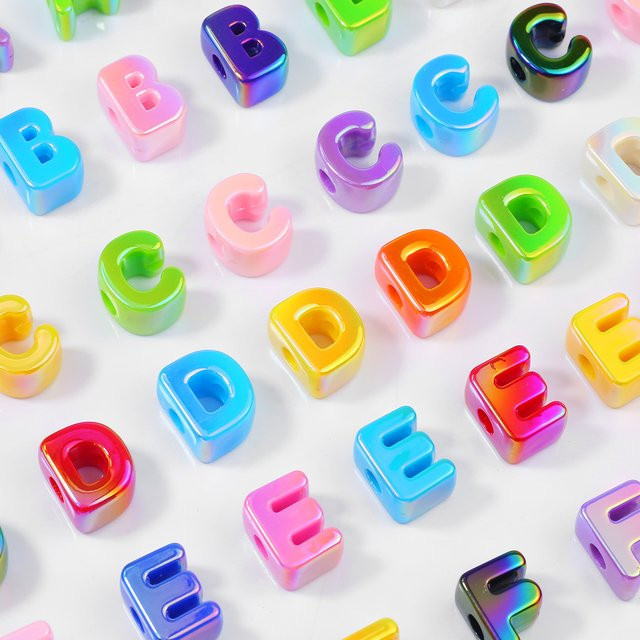 WLYeeS Spacer-Perlen, 20 mm, gemischte Farben, 26 Buchstaben, Unisex - Bild 1