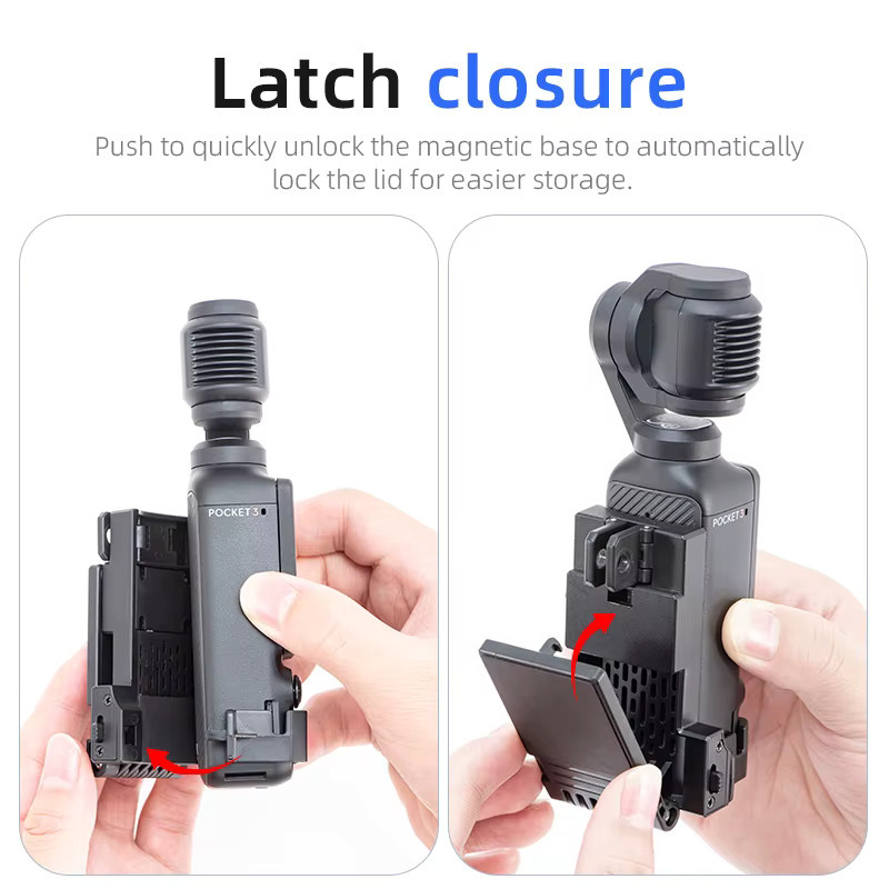 Magnetische Clip-Halterung für DJI Osmo Pocket 3, 4 und 4P in Schwarz für Radfahren, Vlogging und Tisch-Aufnahmen - Bild 2