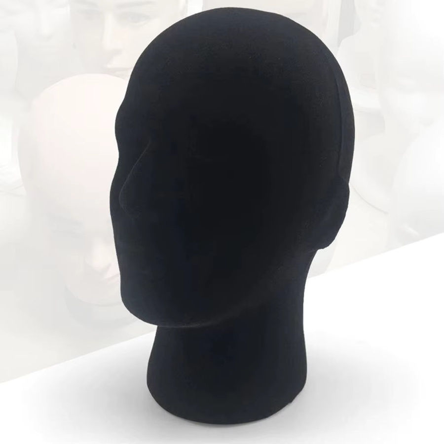 APWIKOGER Schaumstoff-Mannequin-Kopfmodell in Schwarz für Hüte, Perücken und Brillen als Display-Ständer für Fotografie und Verkauf - Bild 2