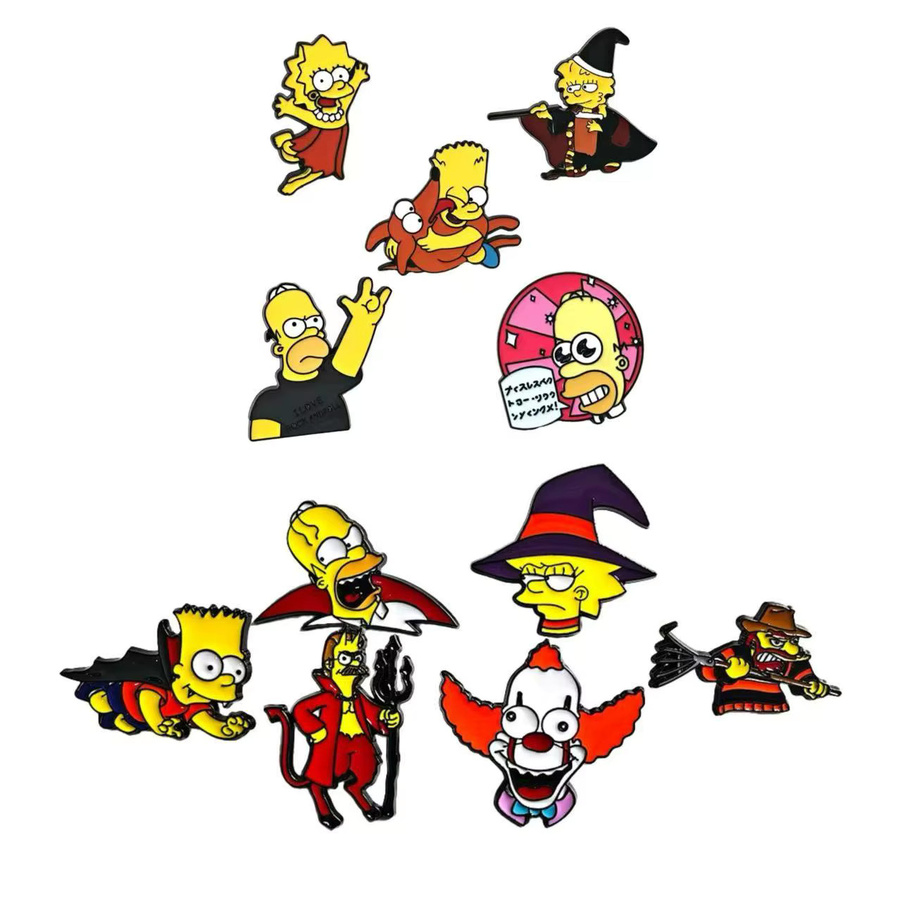 The Simpsons Emaille-Pins Set, Bart & Homer J Simpson, Metall-Broschen - Bild 5