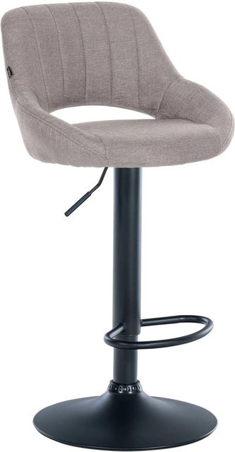 DELUKE Barhocker SEGAD mit Lehne, Stoff Grau und Schwarz, B/T/H: 46,5 x 48 x 85 cm - Bild 1