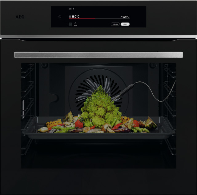 AEG Einbaubackofen TT9PB83FAT in Matt Black mit 71 l Volumen, WLAN, Pyrolyse und Heißluft - Bild 1