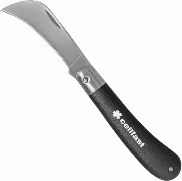 Cell Fast Klappbares Gartenmesser aus Edelstahl in Schwarz-Silber - Bild 1
