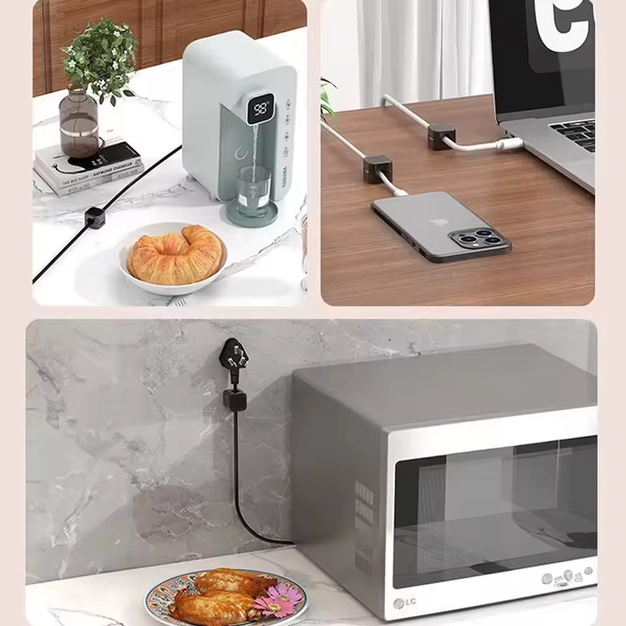 Selbstklebender magnetischer Kabelclip als Kabelhalter und Drahtorganisator für Zuhause und Büro in Schwarz oder Weiß - Bild 4