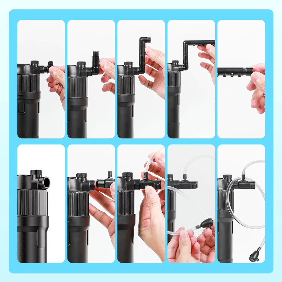 Forever Speed 5-in-1 Aquarium Innenfilter mit UVC Klärer in Schwarz, 3 Watt, 500L/h Durchfluss für 40-120L Aquarien - Bild 6
