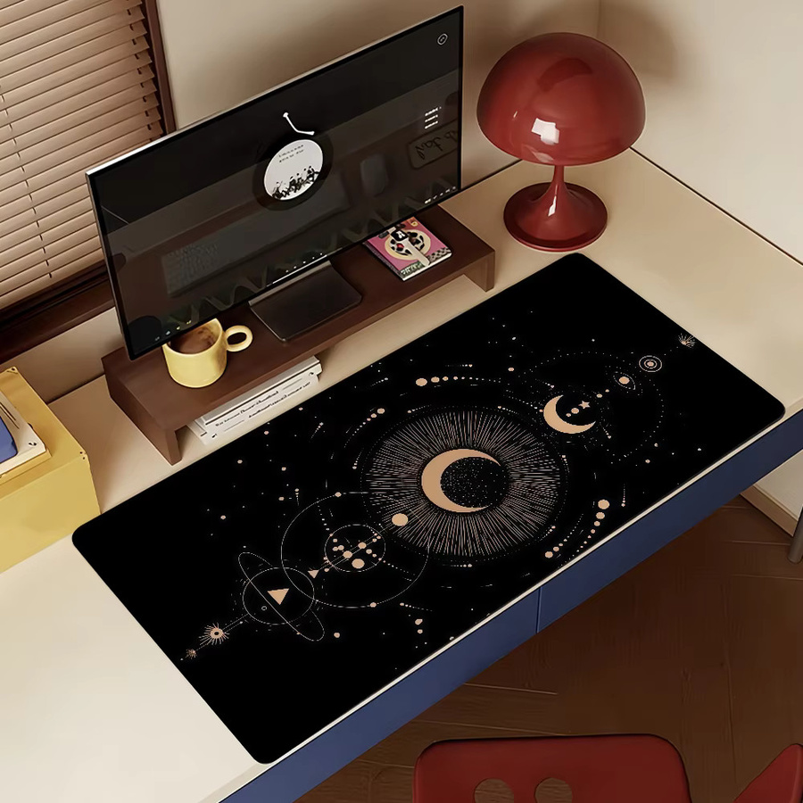 Moon Space Mauspad in Schwarz, rutschfeste XXL Schreibtischunterlage aus Gummi für Gaming und Büro - Bild 4