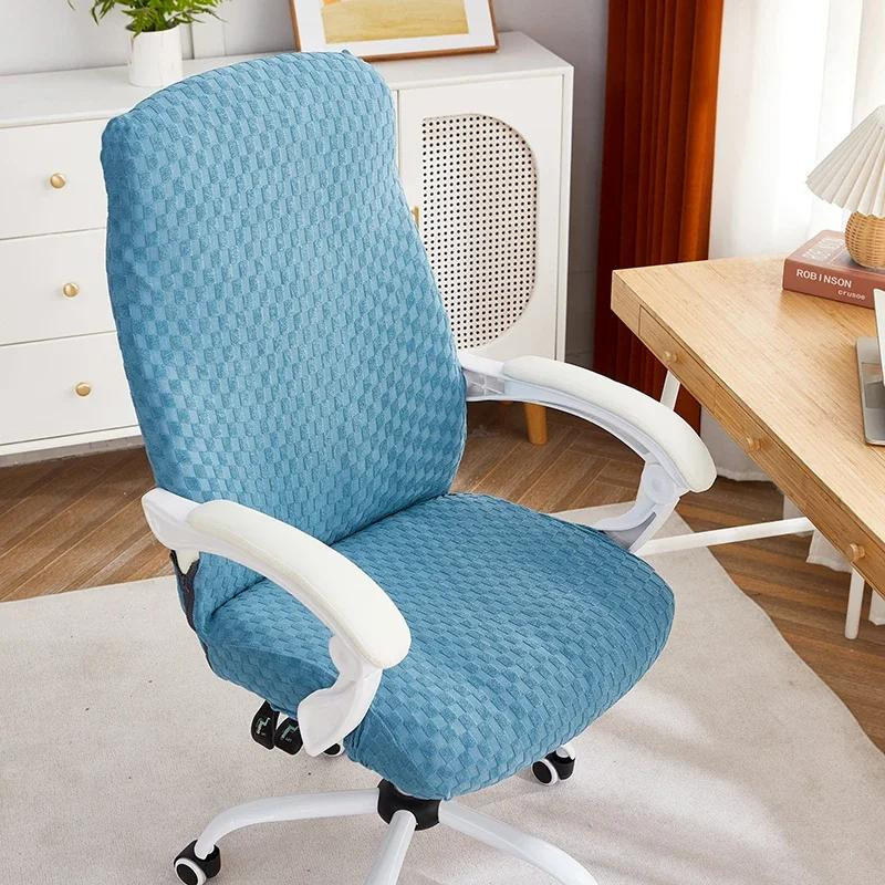Bestbags Stretch Bürostuhlbezug mit Karomuster in Blau, elastische und wasserabweisende Stuhlhülle mit Reißverschluss - Bild 3