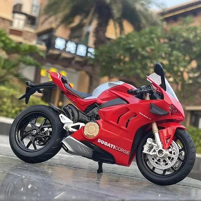 Linyi toy car V4S Panigale Diecast Motorradmodell, 1:12, mit Sound & Licht - Bild 1
