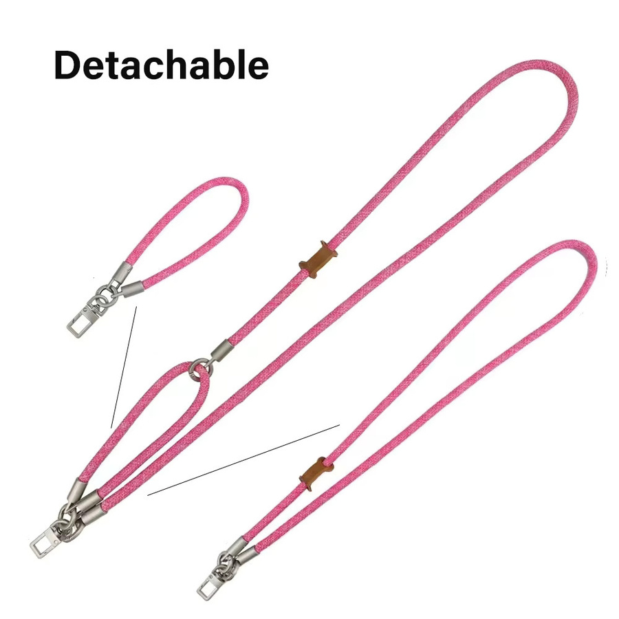QGhappy 3-in-1 Handy-Lanyard in Pink, verstellbares und abnehmbares Reise-Halsband für iPhone und Samsung als Anti-Verlust-Umhängeband und Handy-Charm-Riemen - Bild 3