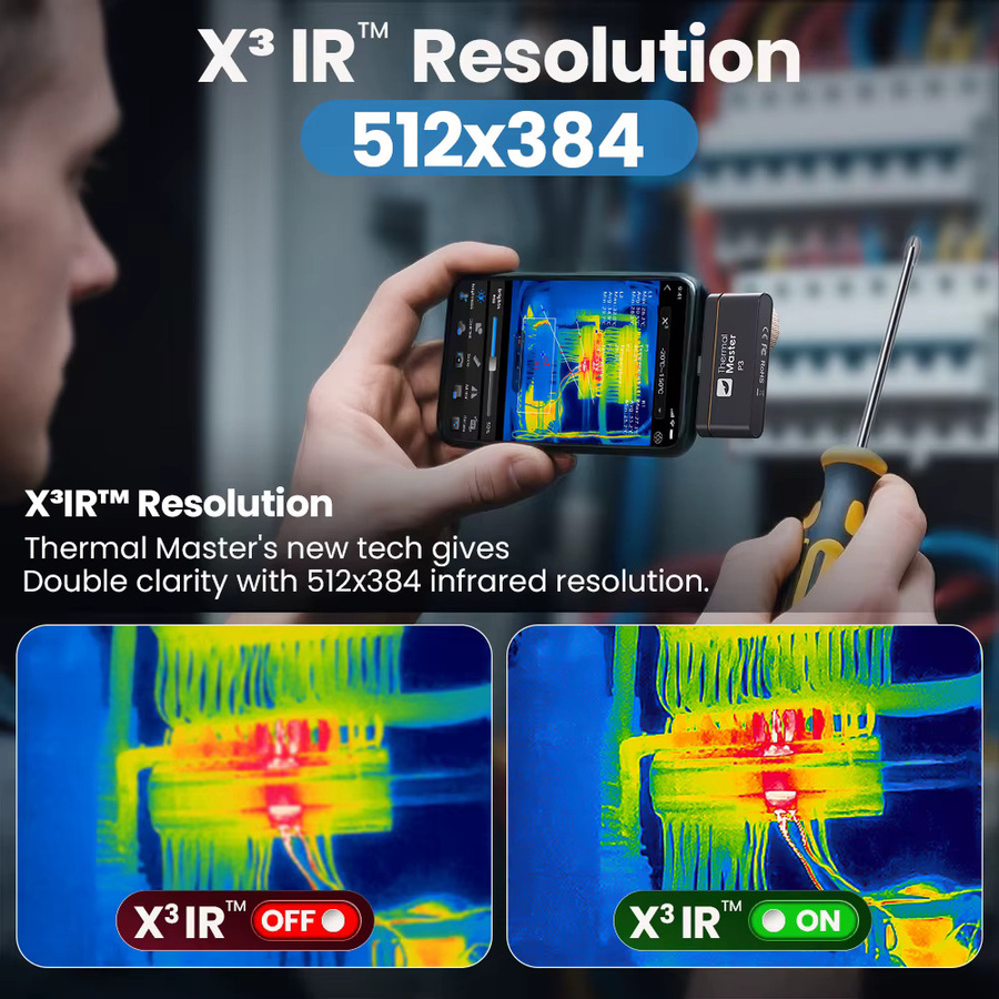 Thermal Master P3 Wärmebildkamera mit Makroobjektiv für iOS und Android, 512 x 384 x 3IR-Auflösung, Schwarz - Bild 5