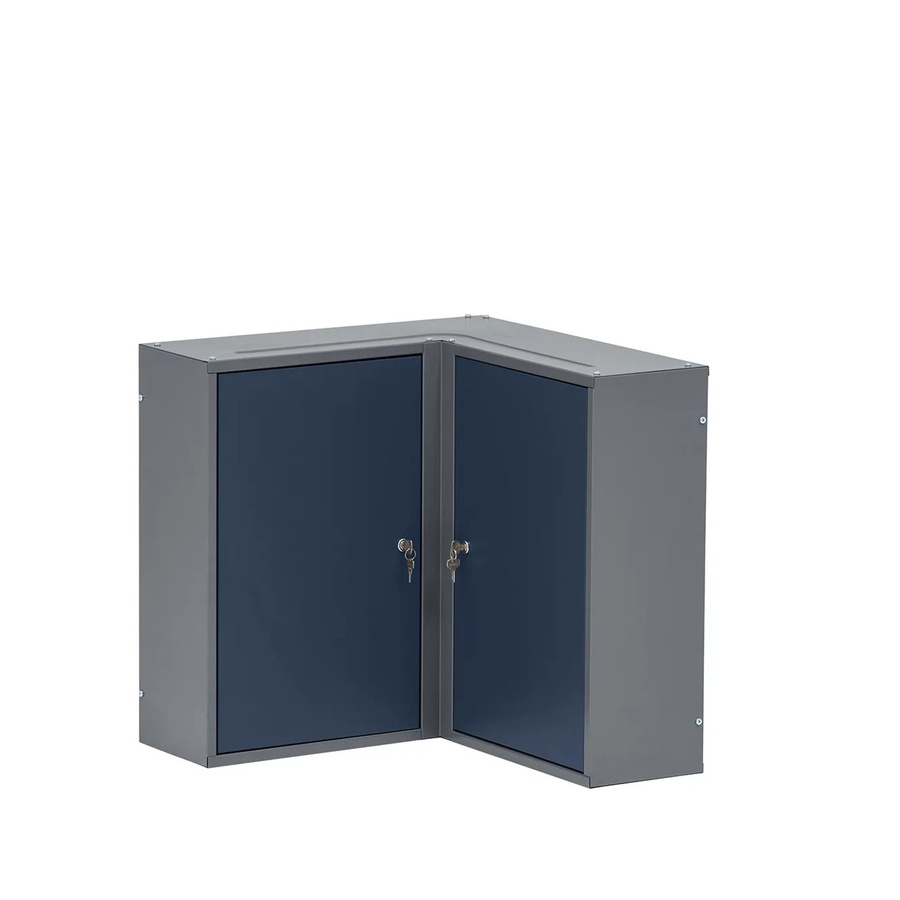 Küpper Eck-Hängeschrank 2-Türig mit 4 Fachböden, Blau, B/T/H: 60 x 60 x 20 cm - Bild 2