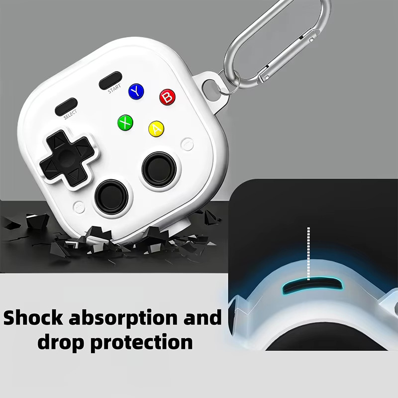 Silikon-Schutzhülle im Game-Controller-Design für Samsung Buds4pro in Grau oder Weiß - Bild 4