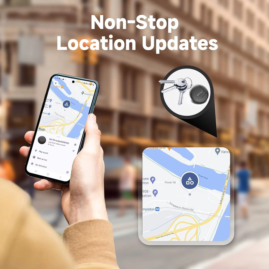 LiTag Duo Tracker MiLi Smart Tag Gegenstandsfinder in Schwarz, kompatibel mit iOS Find My oder Google Find My Device App - Bild 3