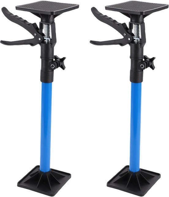 2 Stück Aimo Teleskop-Stützstangen für die Schrankmontage aus Edelstahl in Blau, verstellbar von 50 bis 115 cm, Tragfähigkeit 40 kg mit Anti-Rutsch-Pads - Bild 1