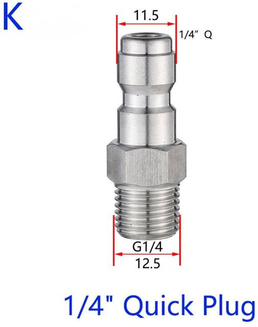 Adapter Verbinder für Bosch und Kärcher Lanze in Grau und Silber aus Messing und Edelstahl - Bild 1