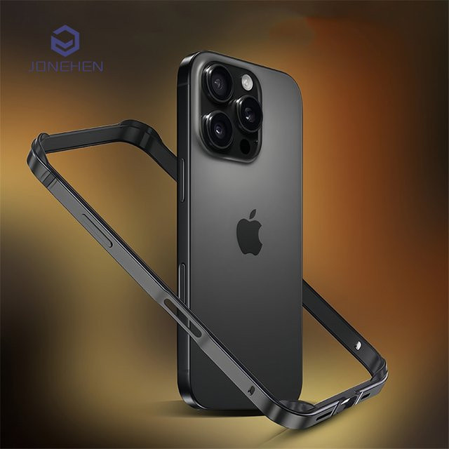 JONEHEN Hybrid-Schutzhülle aus Aluminium und Silikon für iPhone 14 Plus 13 12 11 15 16 17 Pro Max in Rot - Bild 1