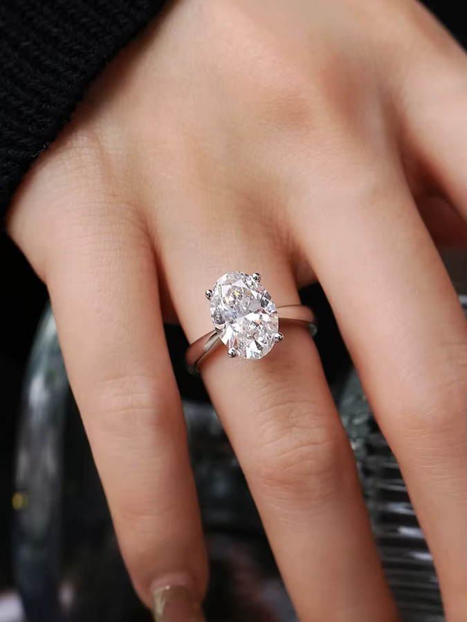 BXINY Ring Moissanit, 925 Silber vergoldet, Damen - Bild 2